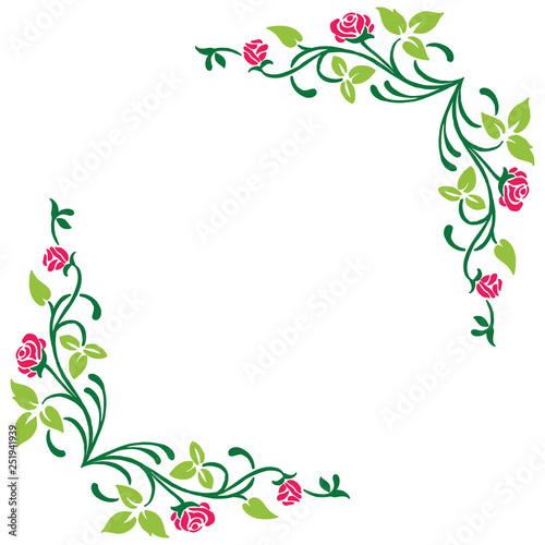 Wallpaper Mural Vector illustration green leaf flower frame decor hand drawn Torontodigital.ca