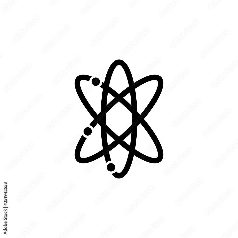 Atom science icon design template vector isolated Atom science icon design template vector isolated