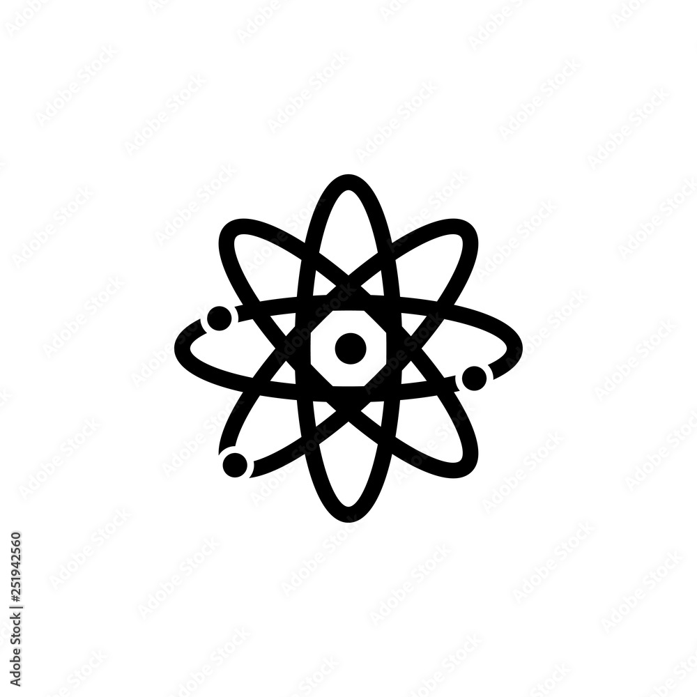 Atom science icon design template vector isolated Atom science icon design template vector isolated