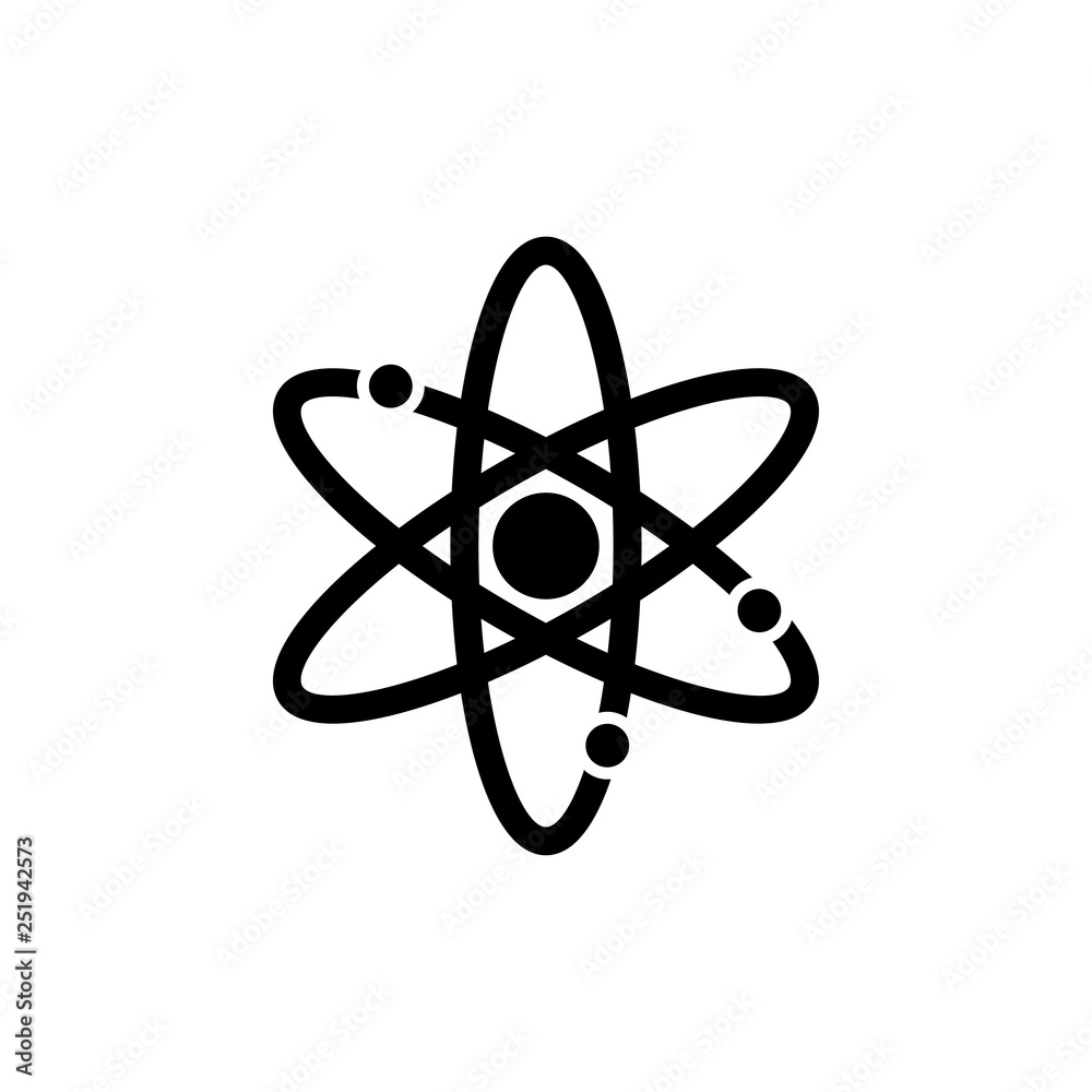 Atom science icon design template vector isolated Atom science icon design template vector isolated