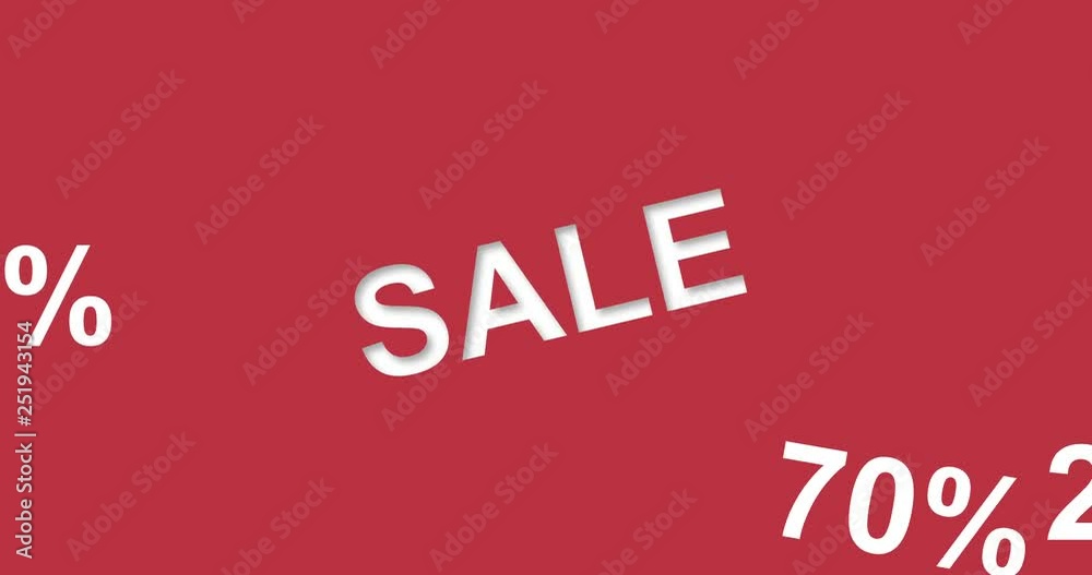 white sale word moving on red background with discount percent animation for shopping online or commercial marketing advertisement white sale word moving on red background with discount percent animation for shopping online or commercial marketing advertisement