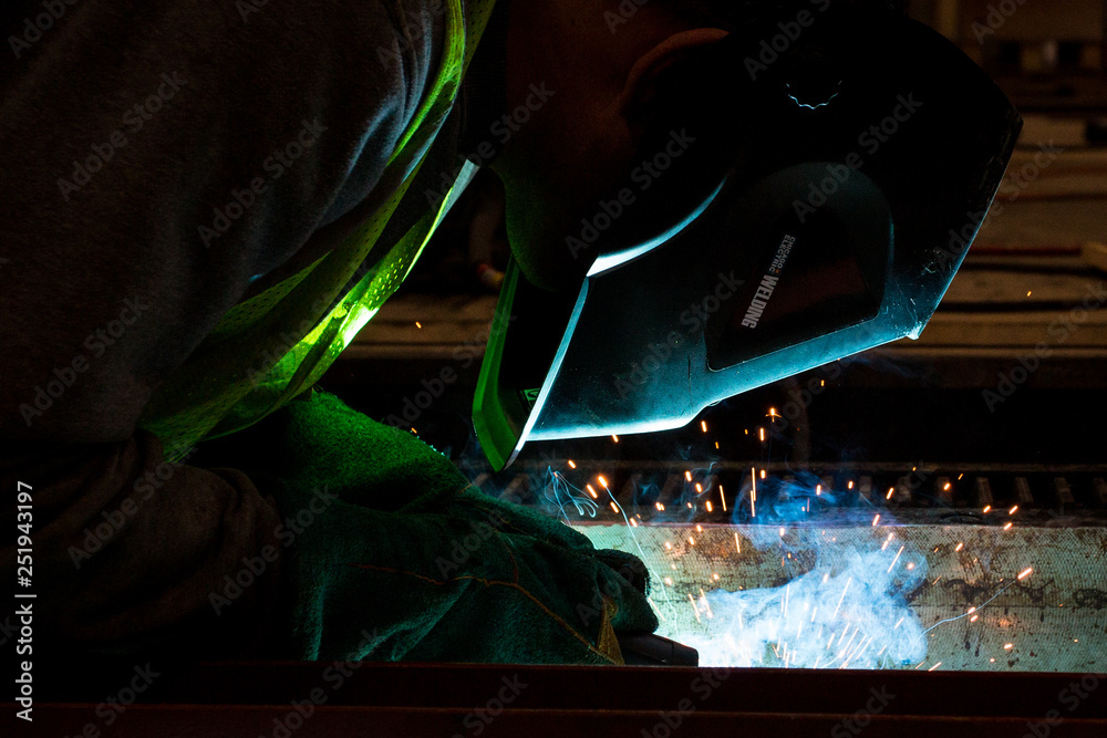 Close Up Welding Sparks and Smoke Close Up Welding Sparks and Smoke