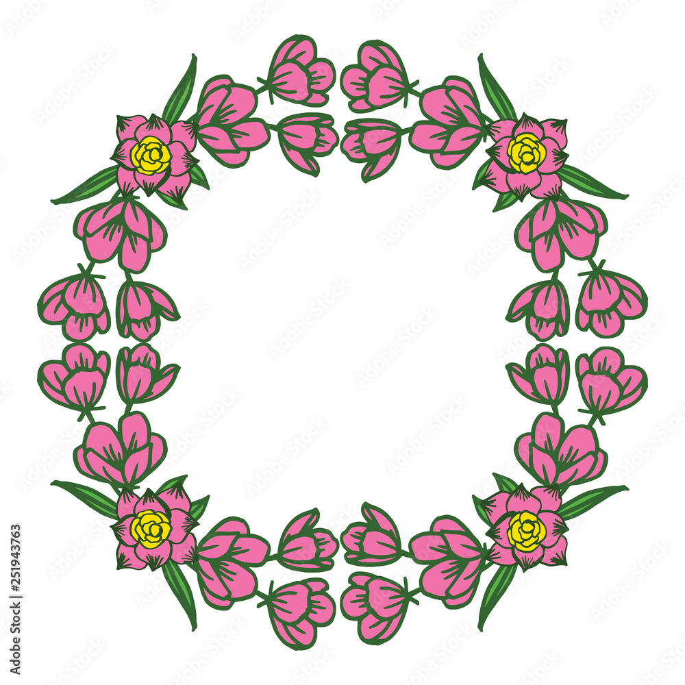 Fototapeta premium Vector illustration various colors of leaf flower frames hand drawn