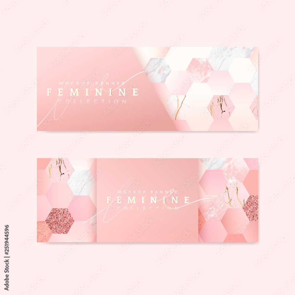 Feminine pink banners