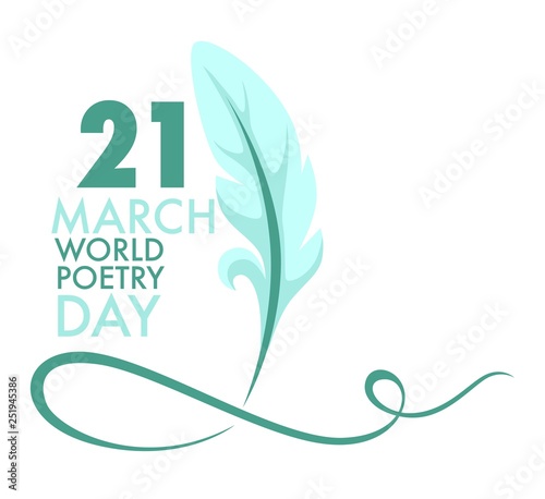 Writers and poetry day isolated icon feather and book vector bookstore or library emblems and logo literature holiday