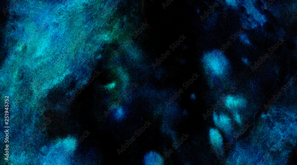 Water color ink painted cosmic neon light blue watercolor background. Paper textured aquarelle deep black canvas for creative design. Thunder storm lightning night sky texture multicolor illustration Water color ink painted cosmic neon light blue watercolor background. Paper textured aquarelle deep black canvas for creative design. Thunder storm lightning night sky texture multicolor illustration