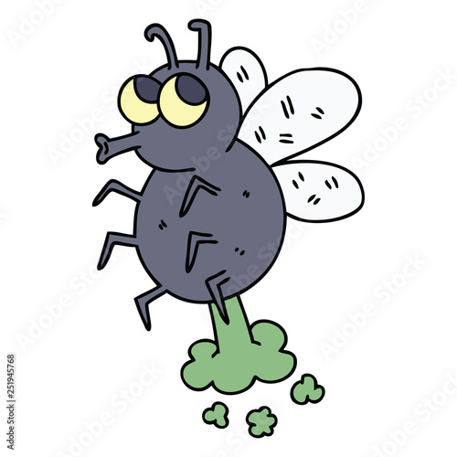 quirky hand drawn cartoon fly