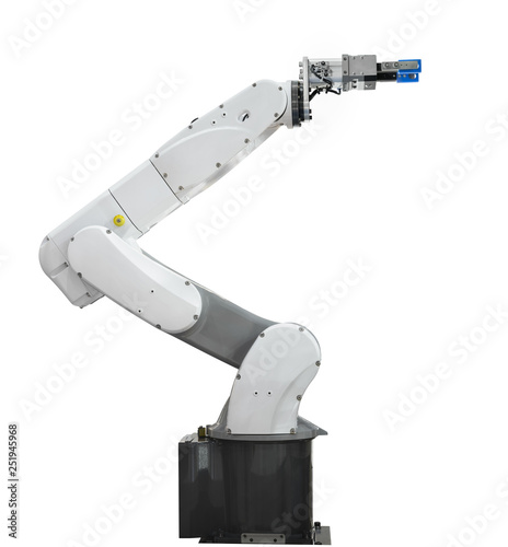 Obraz na płótnie Industry robotic arm isolated on white background