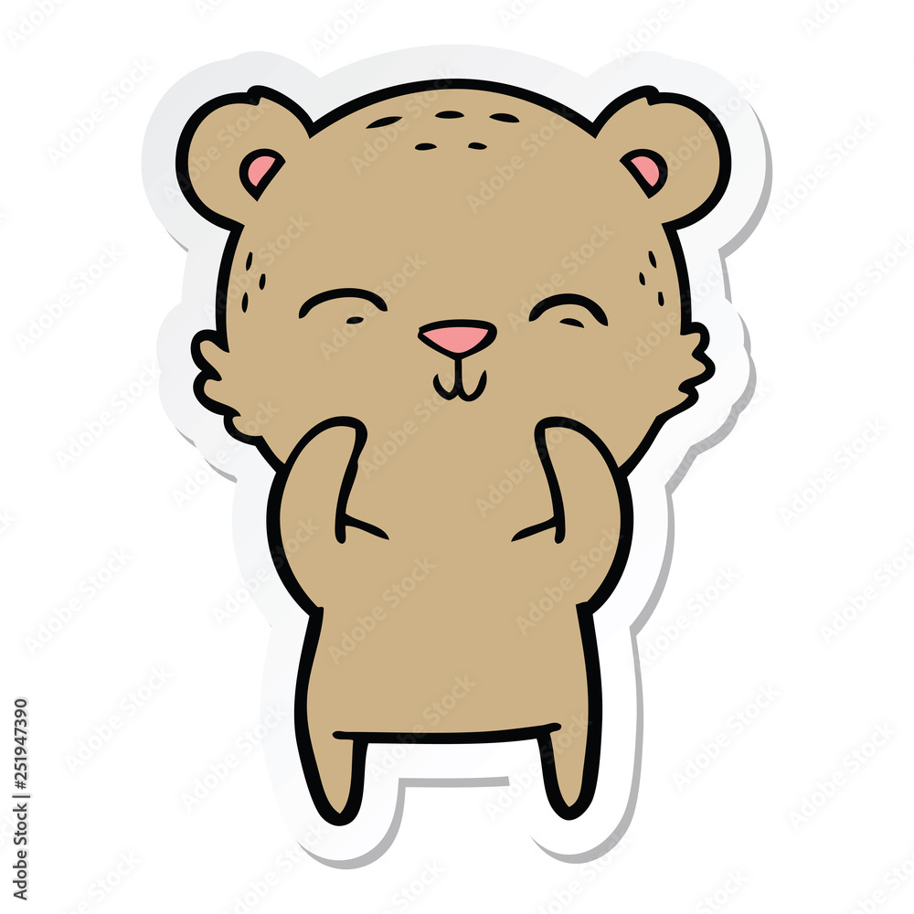 sticker of a happy cartoon bear sticker of a happy cartoon bear