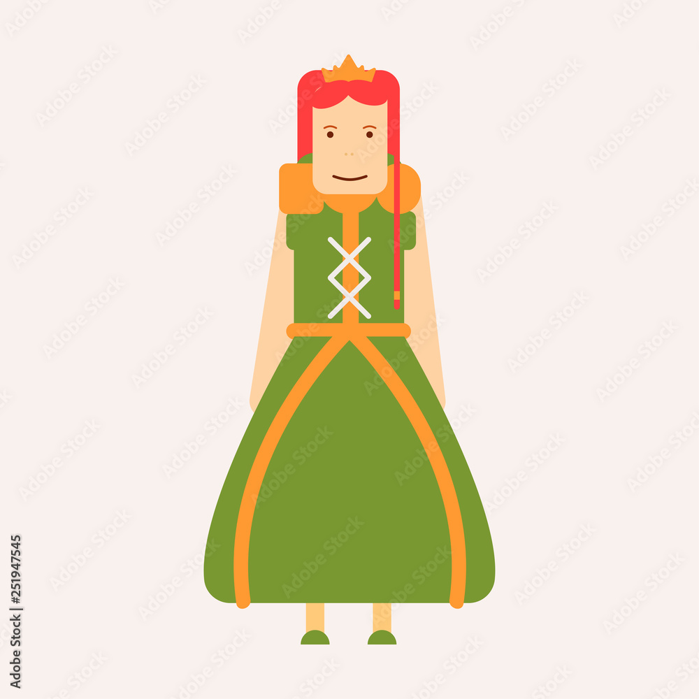 Fototapeta premium Fairy tale royalty princess isolated female character