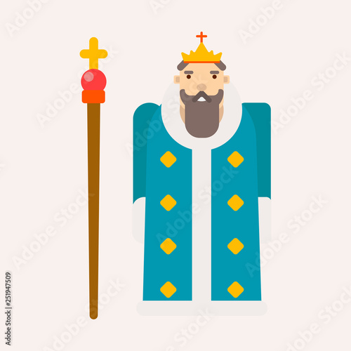 Fairy tale isolated male character king or monarch