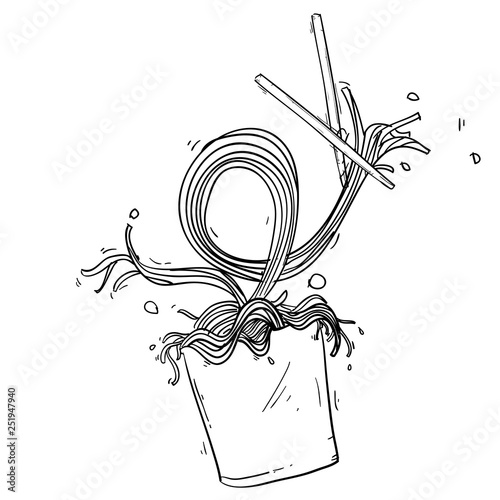 doodle noodle hand drawn vector illustration