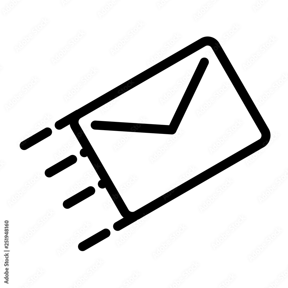 email sent icon, outline black style, seo and business illustration email sent icon, outline black style, seo and business illustration