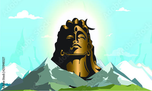illustration Of Happy Maha Shivratri Greeting Card Design. - Vector