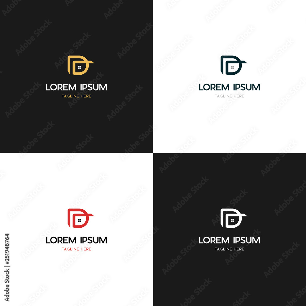 Letter D Home Creative Vector Logo Design Letter D Home Creative Vector Logo Design