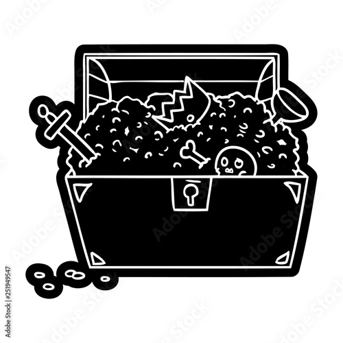 cartoon icon drawing of a treasure chest
