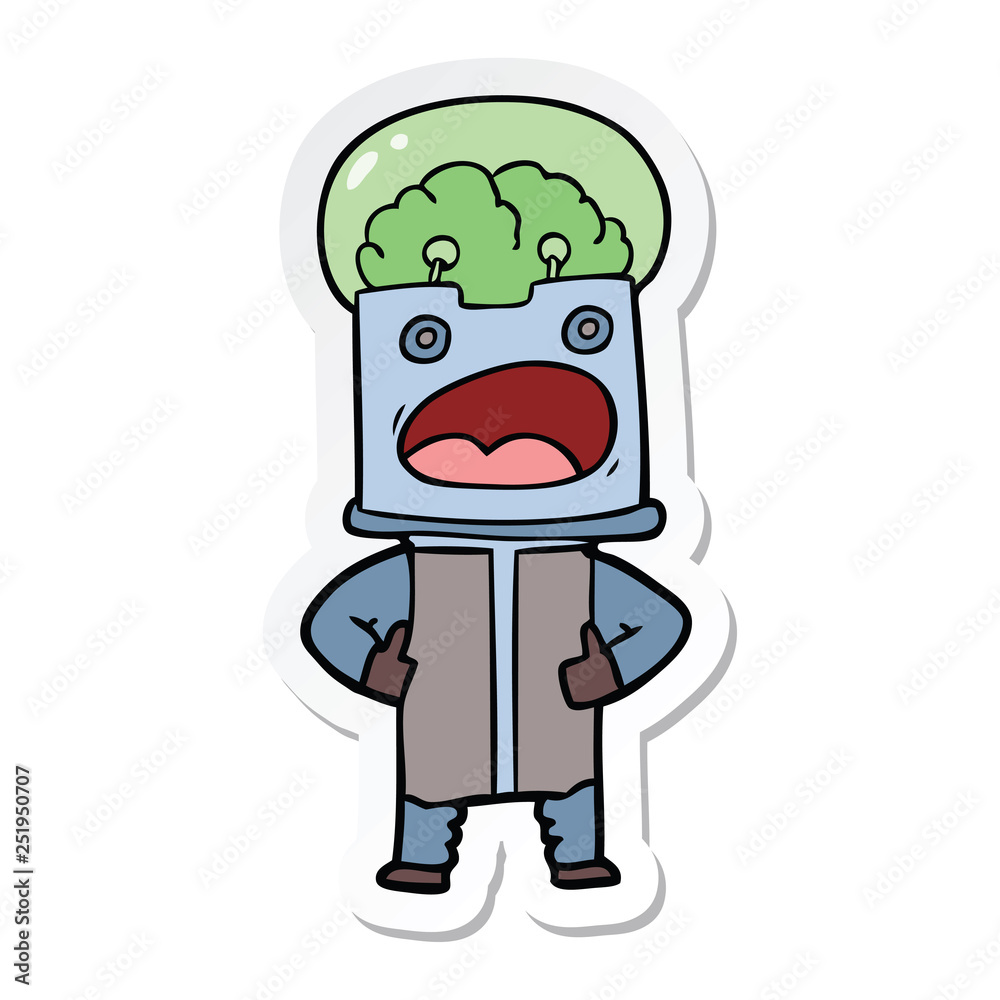 sticker of a cartoon robot