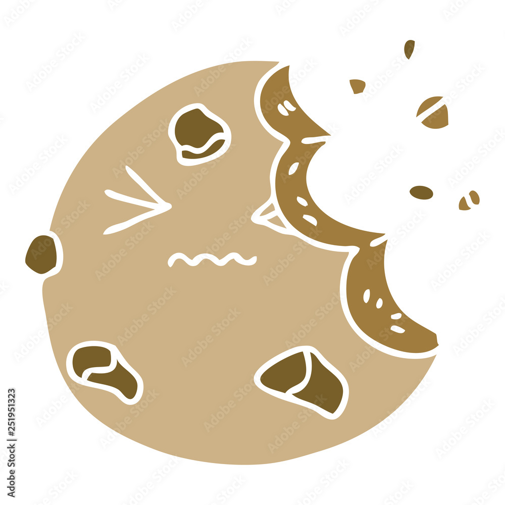 quirky hand drawn cartoon munched cookie quirky hand drawn cartoon munched cookie