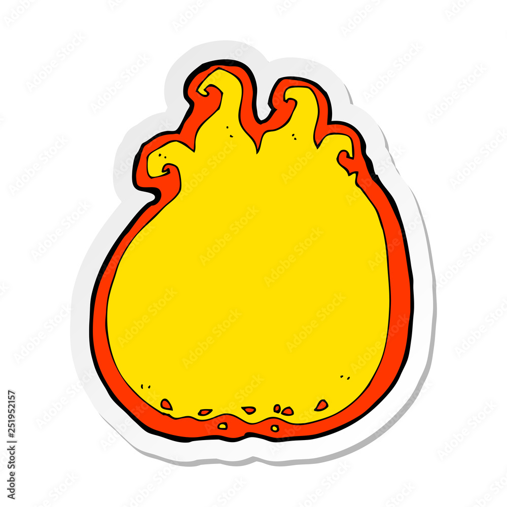sticker of a cartoon flame border