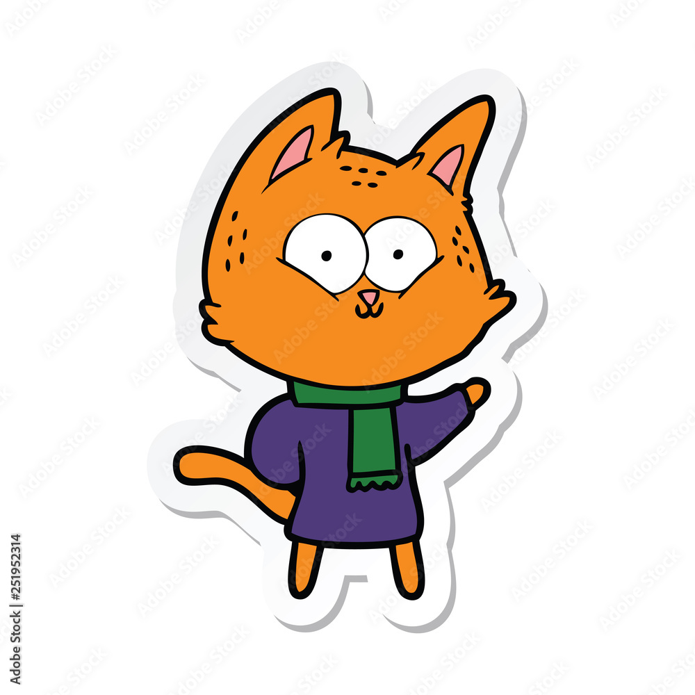 sticker of a cartoon cat