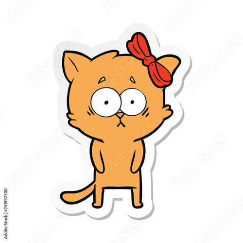 sticker of a cartoon cat