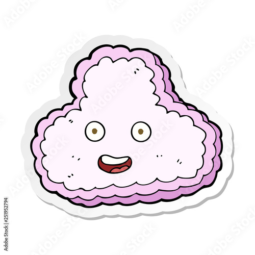 Wallpaper Mural sticker of a cartoon happy pink cloud Torontodigital.ca