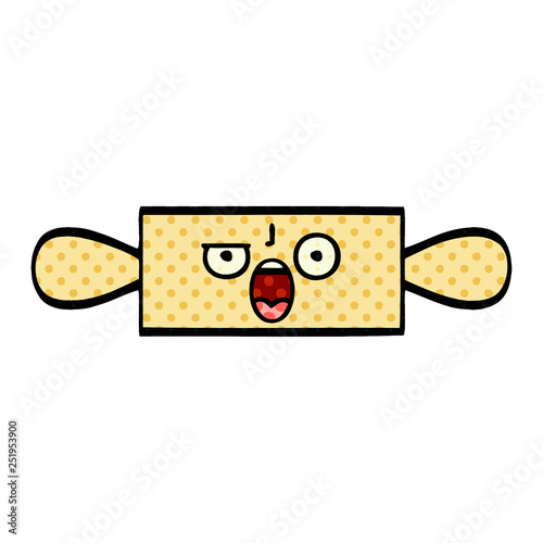 comic book style cartoon rolling pin