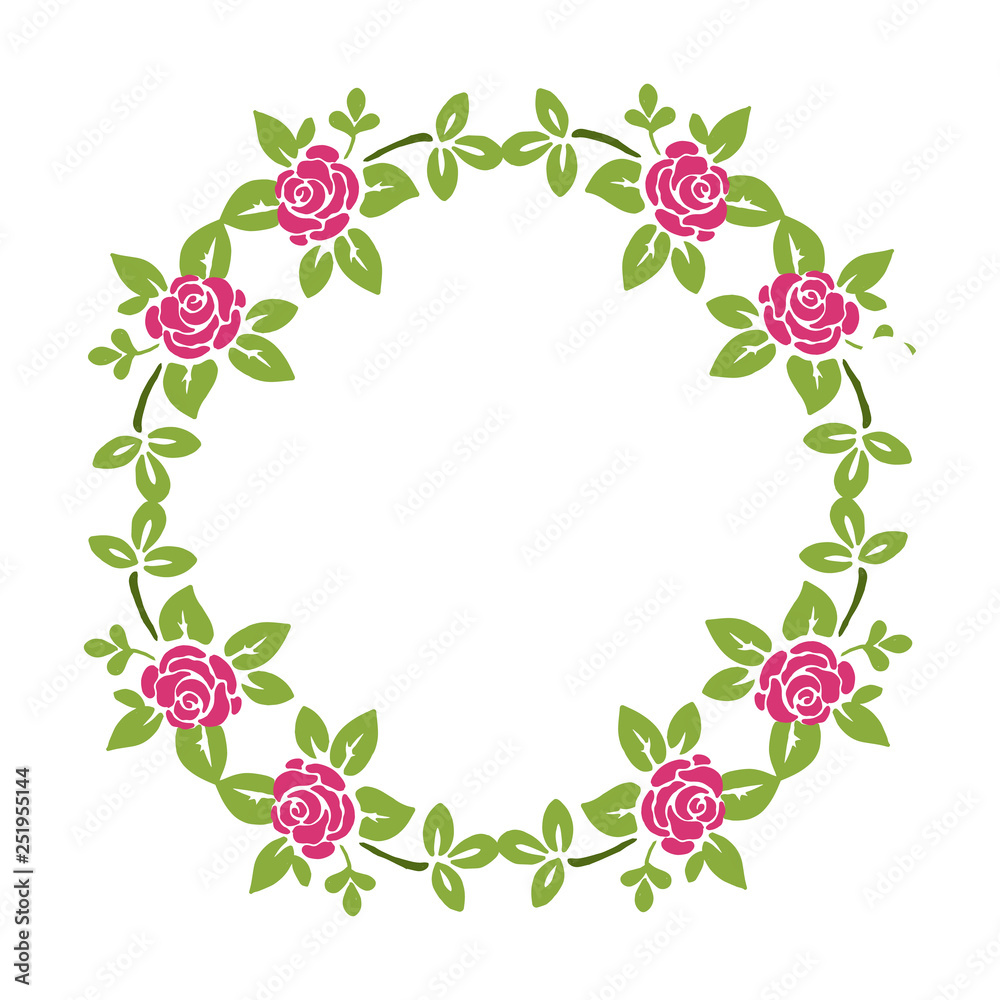 Vector illustration pink flower frame style for greeting card hand drawn Vector illustration pink flower frame style for greeting card hand drawn