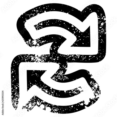 recycling arrow distressed icon