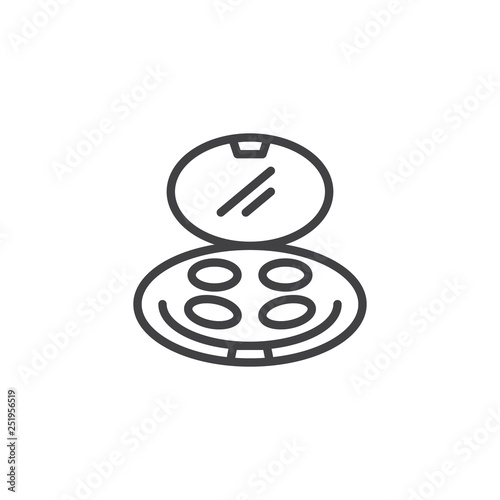 Face powder line icon. linear style sign for mobile concept and web design. Make up powder outline vector icon. Symbol, logo illustration. Pixel perfect vector graphics