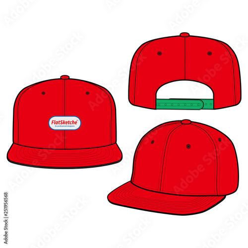 SNAPBACK Cap Fashion flat vector mockup design