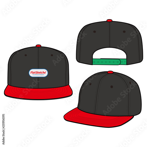 SNAPBACK Cap Fashion flat vector mockup design