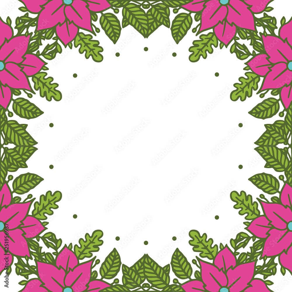 Fototapeta premium Vector illustration various forms of flower frames blooms hand drawn