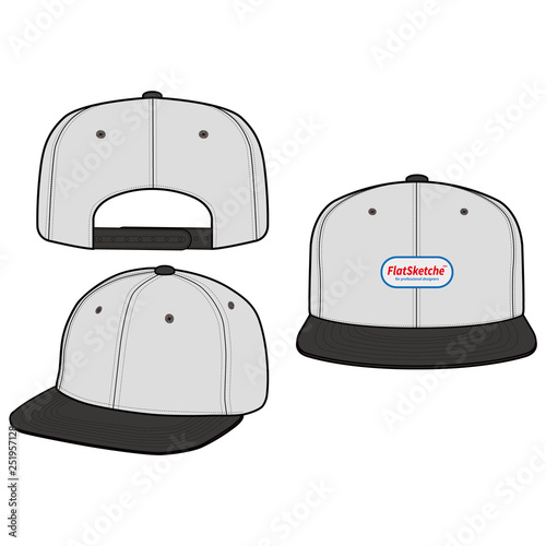 SNAPBACK Cap Fashion flat vector mockup design