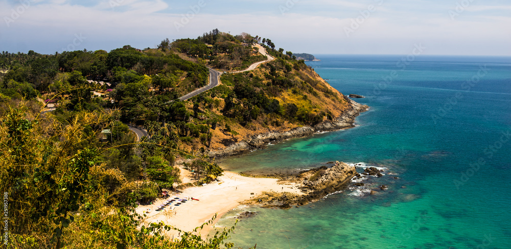 A scenery view of an island