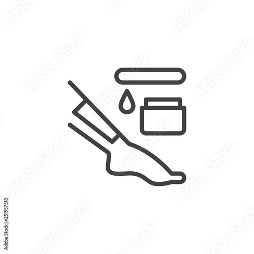 Leg depilation line icon. linear style sign for mobile concept and web design. Hair removal with wax outline vector icon. Symbol, logo illustration. Pixel perfect vector graphics