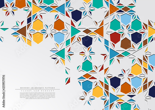 Modern arabesque triangular classic pattern background template vector