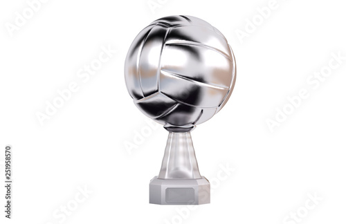 Front view of Volleyball Silver Trophy