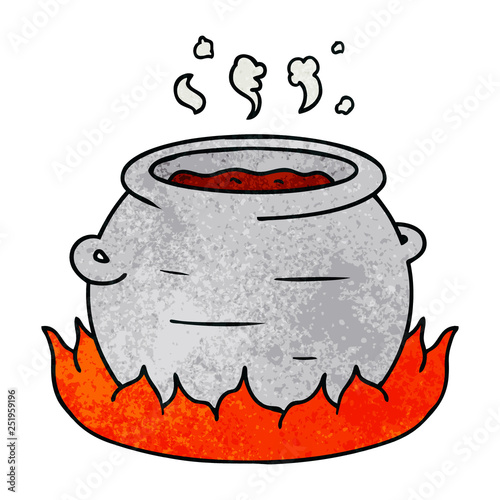 textured cartoon doodle of a pot of stew
