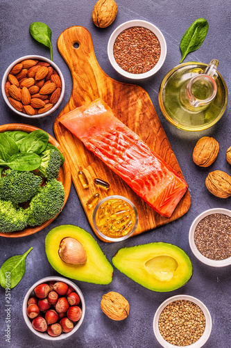 Animal and vegetable sources of omega-3 acids.