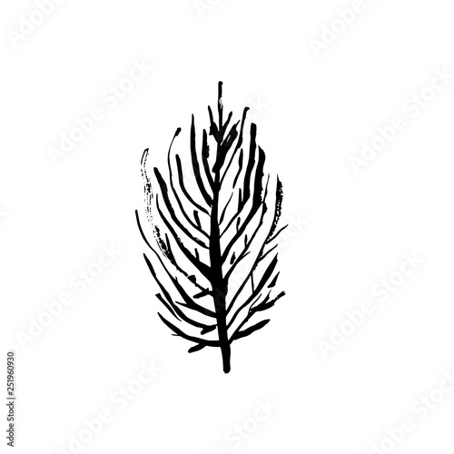 Tree silhouette. Hand drawn vector illustration.
