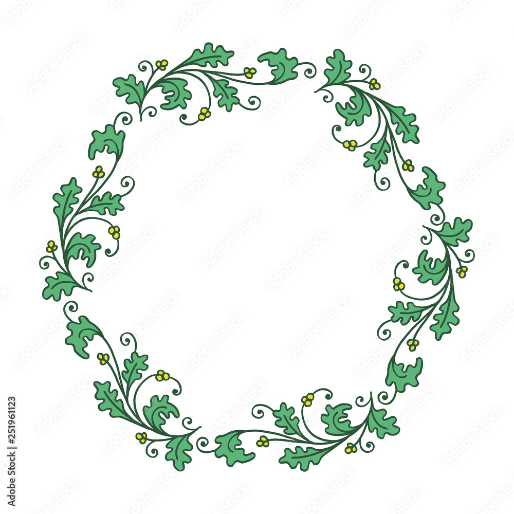 Vector illustration floral frame drawing hand drawn Vector illustration floral frame drawing hand drawn