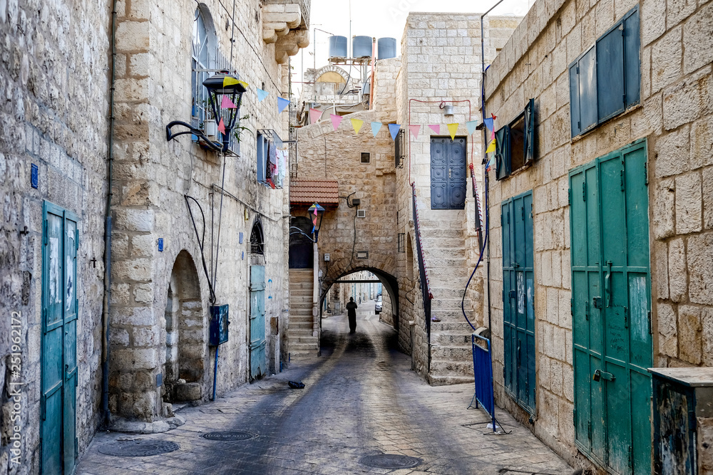 Street in Old City of BETHLEHEM, PALESTINIAN TERRITORIES. September 2015 