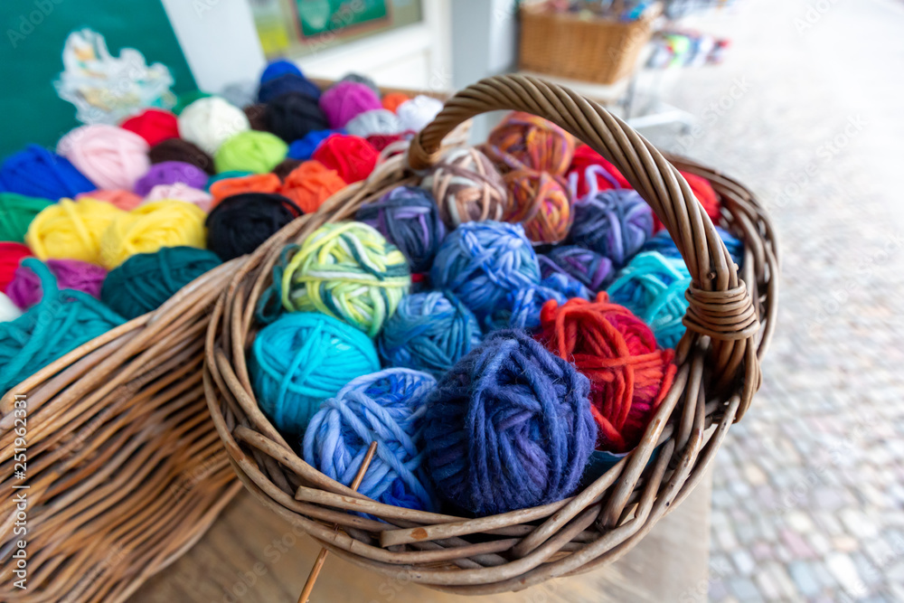 Colourful Balls of knitting wool 