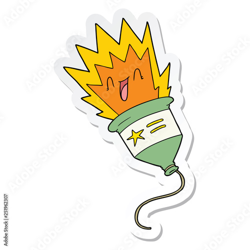 sticker of a party popper cartoon