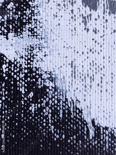 Black and White hand drawn acrylic painting.