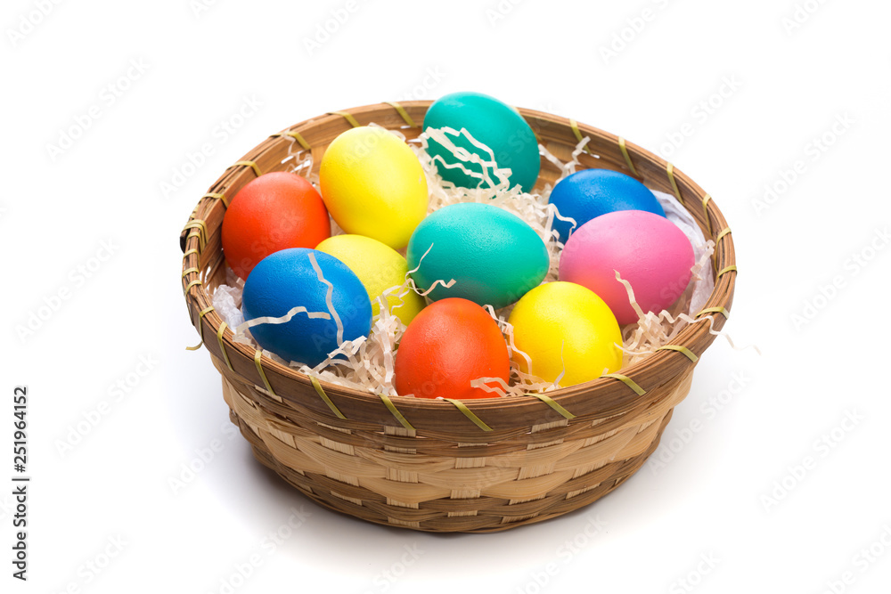easter eggs in basket easter eggs in basket