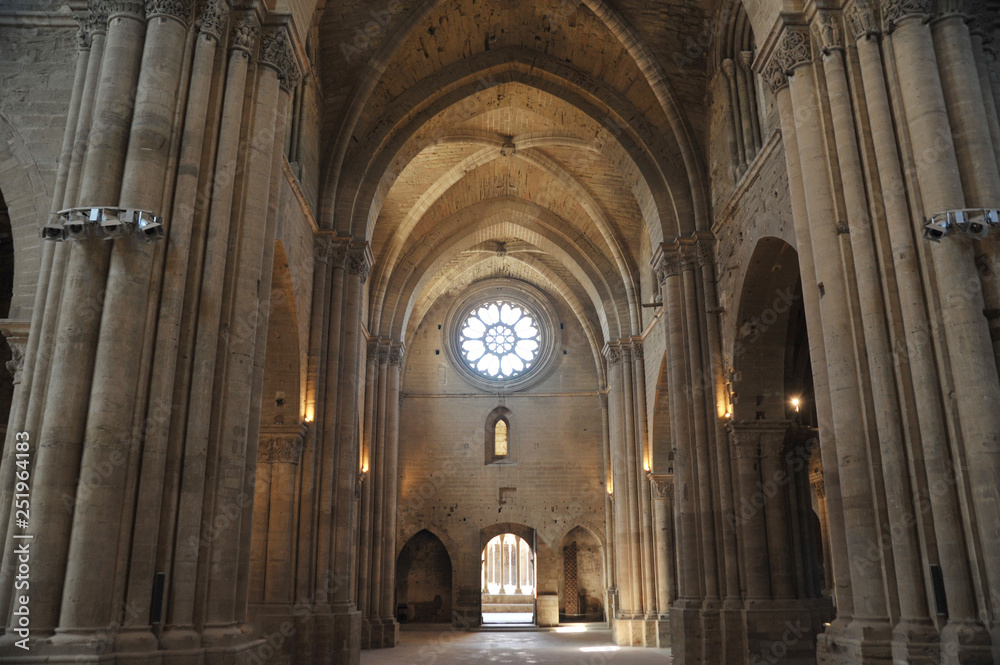 Main interior of La Seu Vella (The Old Cathedral) of Lleida (Lerida) city in Catalonia, Spain