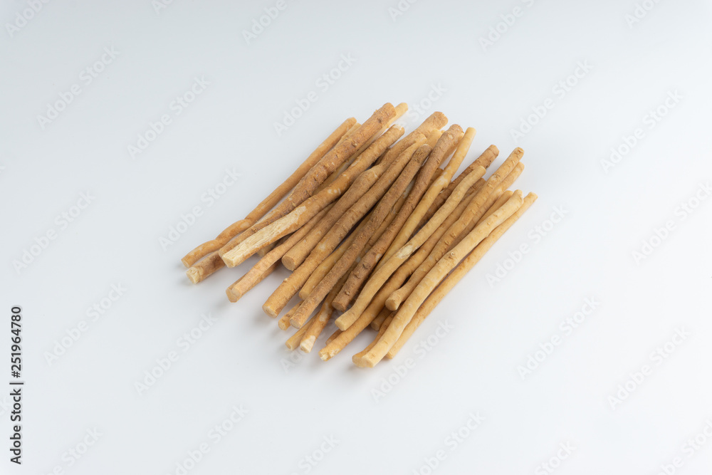 Natural toothbrush Miswak (Kayu Sugi) on white background Natural toothbrush Miswak (Kayu Sugi) on white background