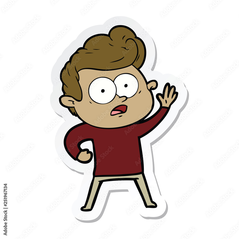sticker of a cartoon staring man sticker of a cartoon staring man